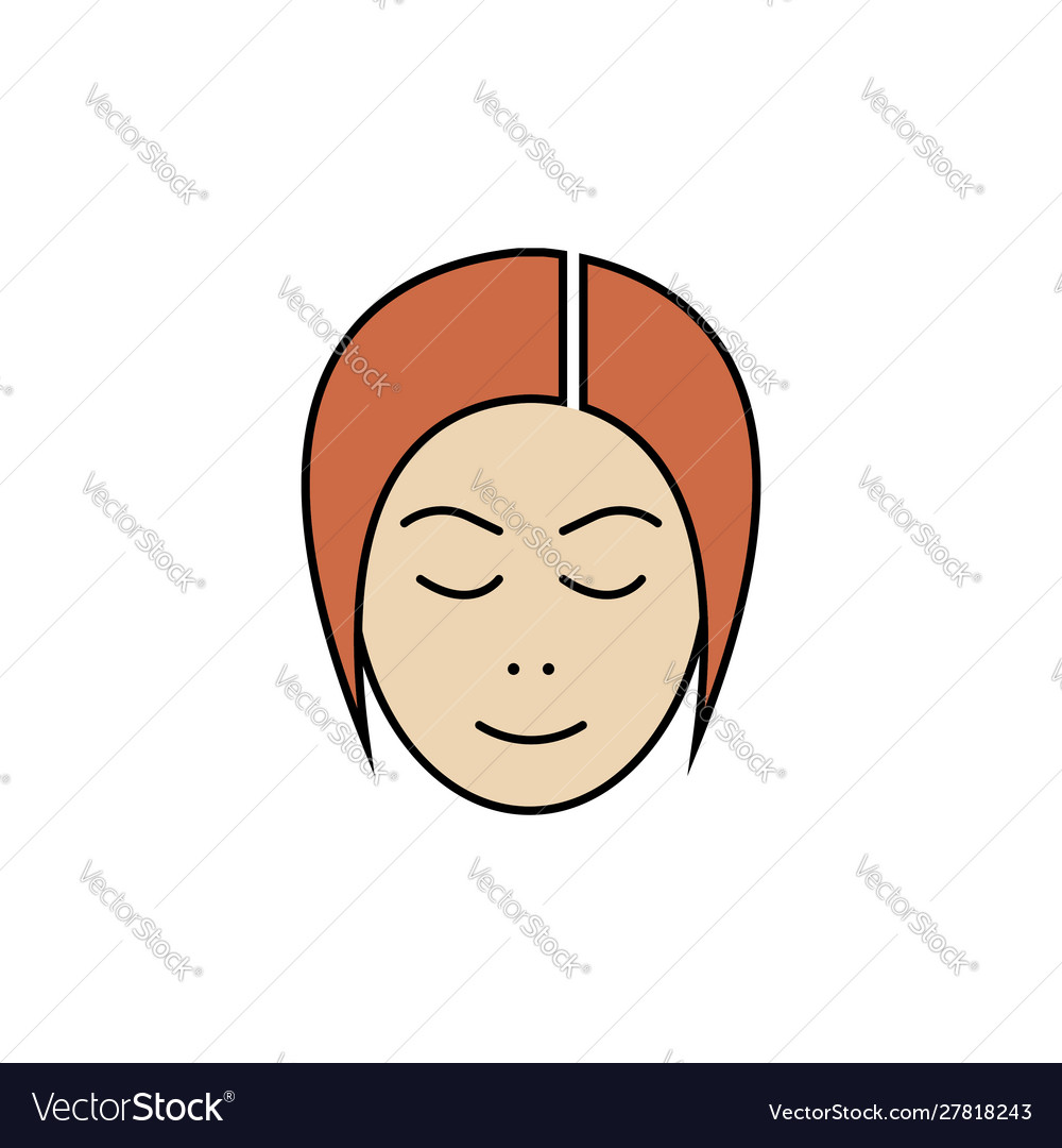 Girls head color icon user girl lady