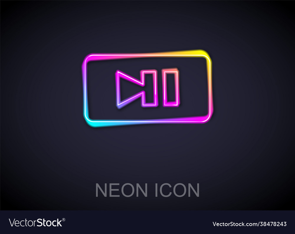 Glowing neon line pause button icon isolated vector image Glowing neon line pause button icon isolated