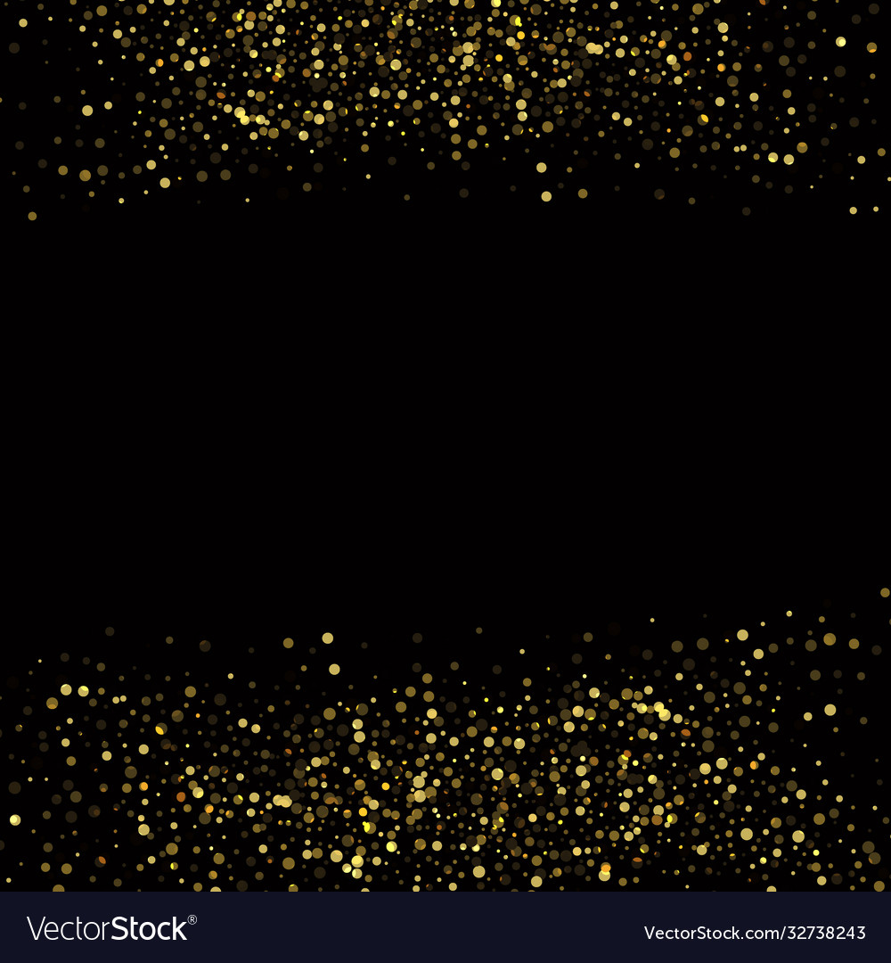 Gold glitter texture on a black background Vector Image