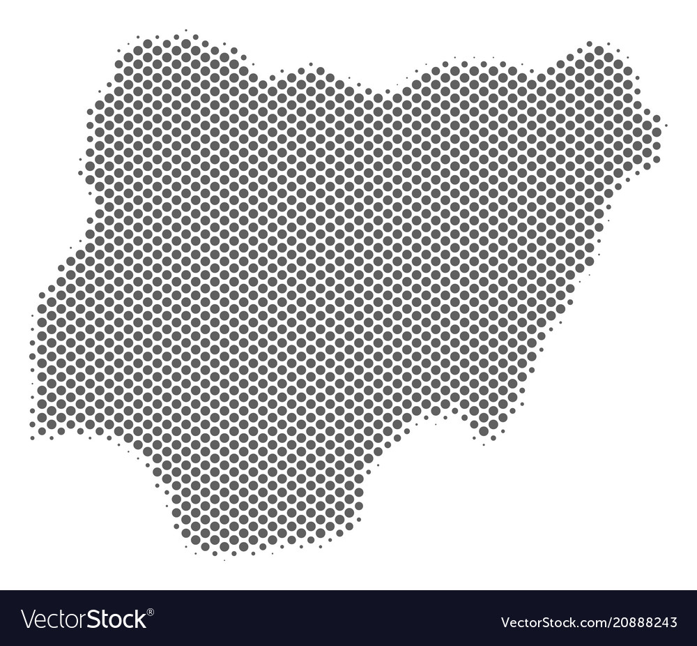 Halftone grey nigeria map Royalty Free Vector Image