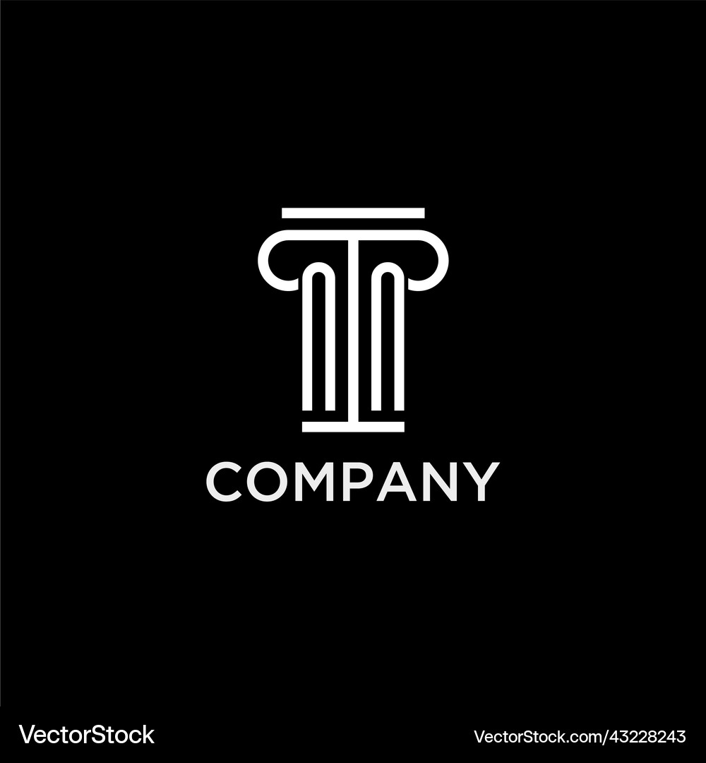Nn monogram initial logo with pillar shape icon Vector Image