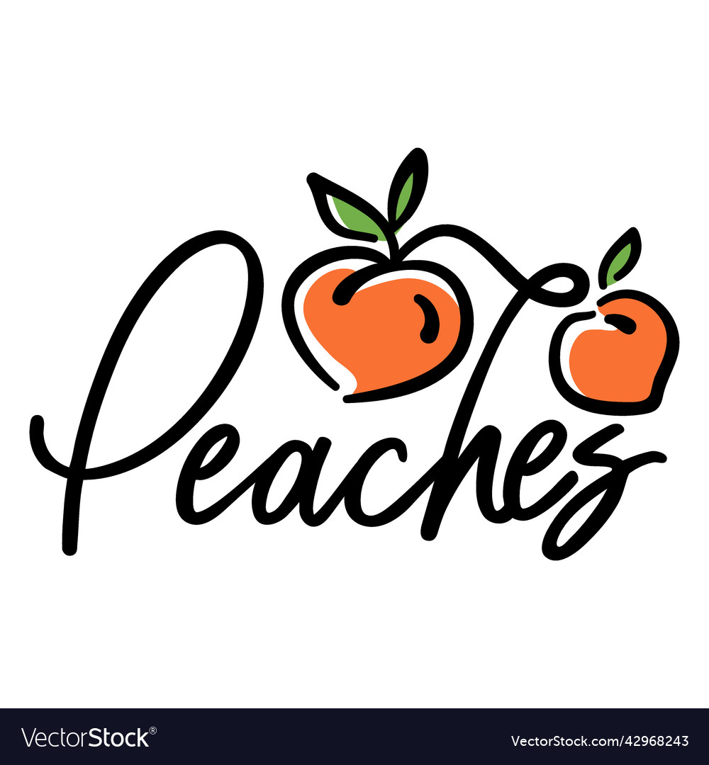 Peaches label lettering