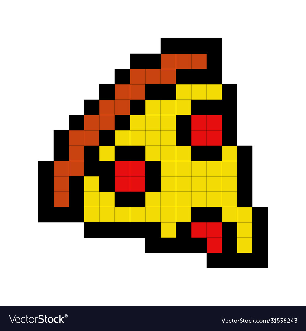 Pizza pixel art piece is pixelated fast Royalty Free Vector, pixel piece 