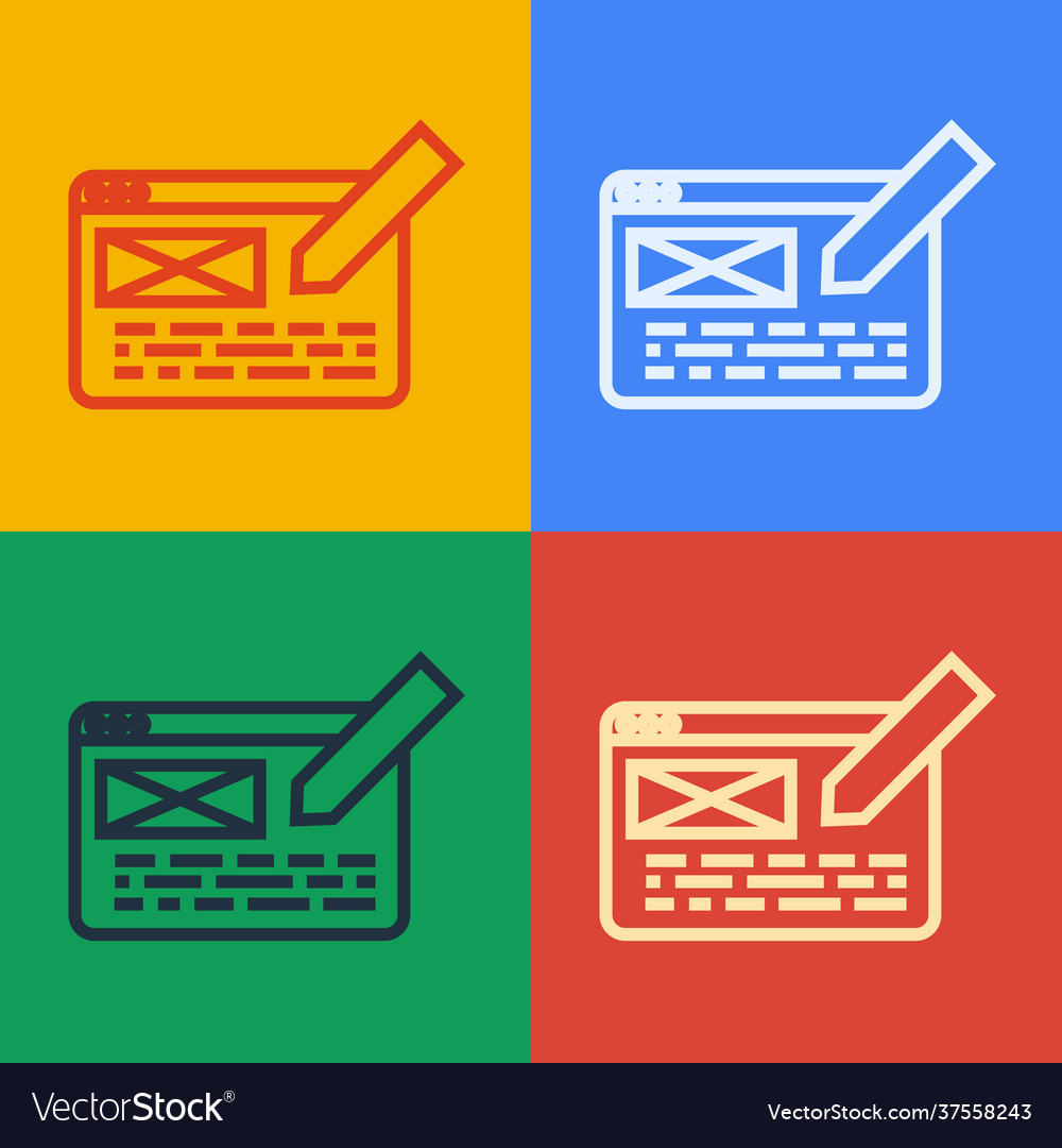 Pop art line ui or ux design icon isolated vector image Pop art line ui or ux design icon isolated
