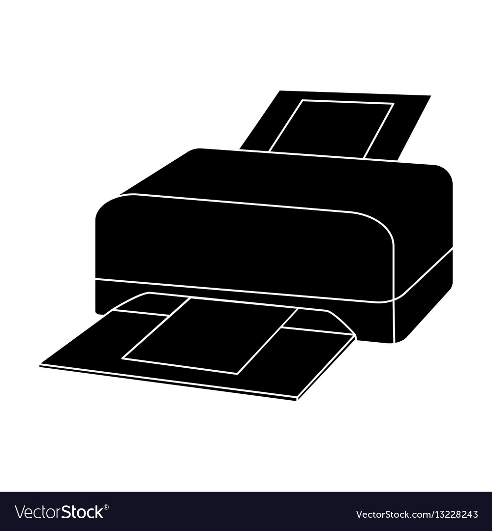 Printer icon in black style isolated on white