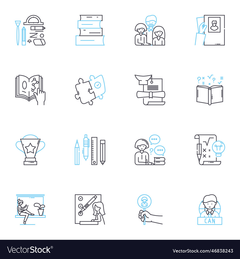 Professional development linear icons set vector image Professional development linear icons set