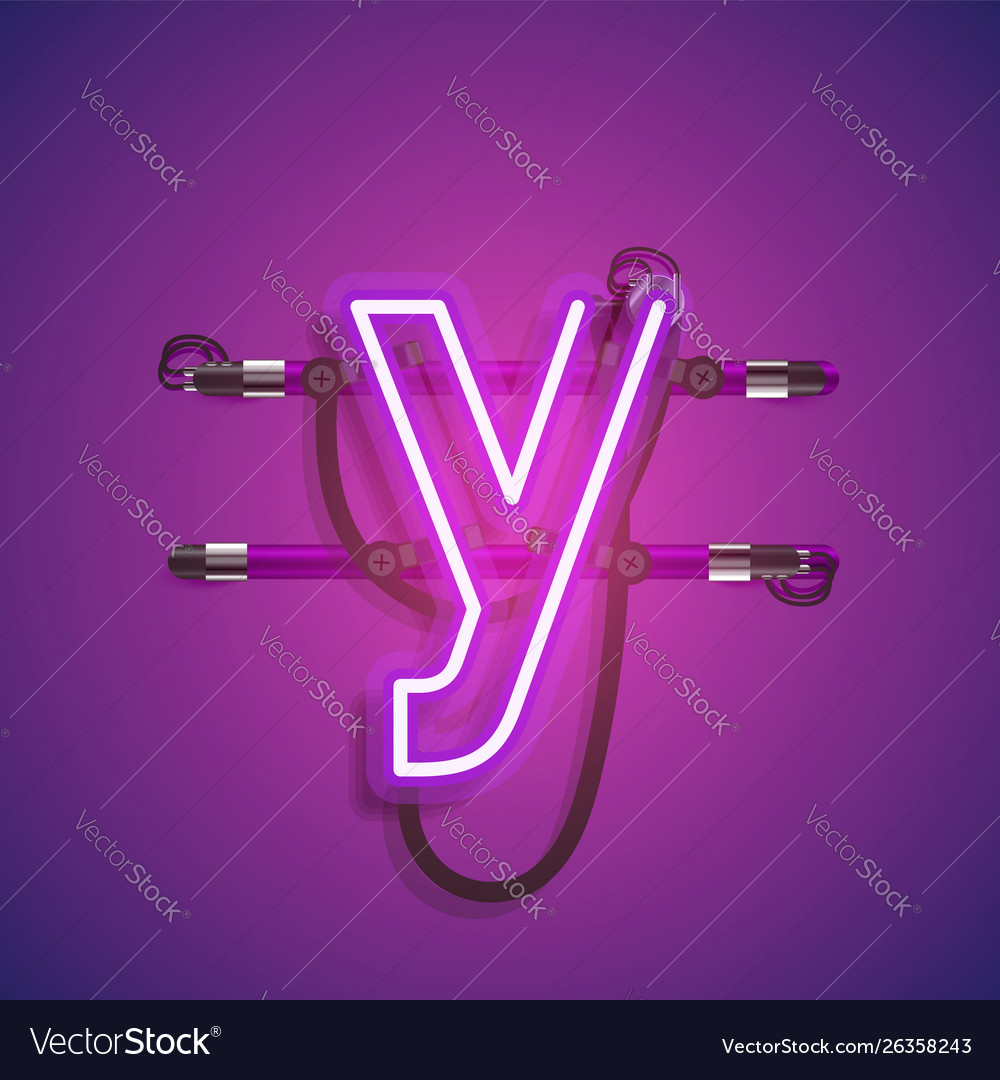 Realistic neon character with wires and console vector image Realistic neon character with wires and console