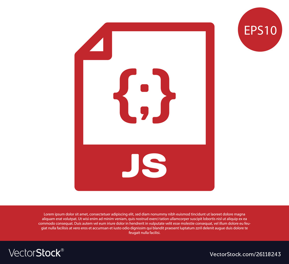 Red js file document icon download button vector image Red js file document icon download button