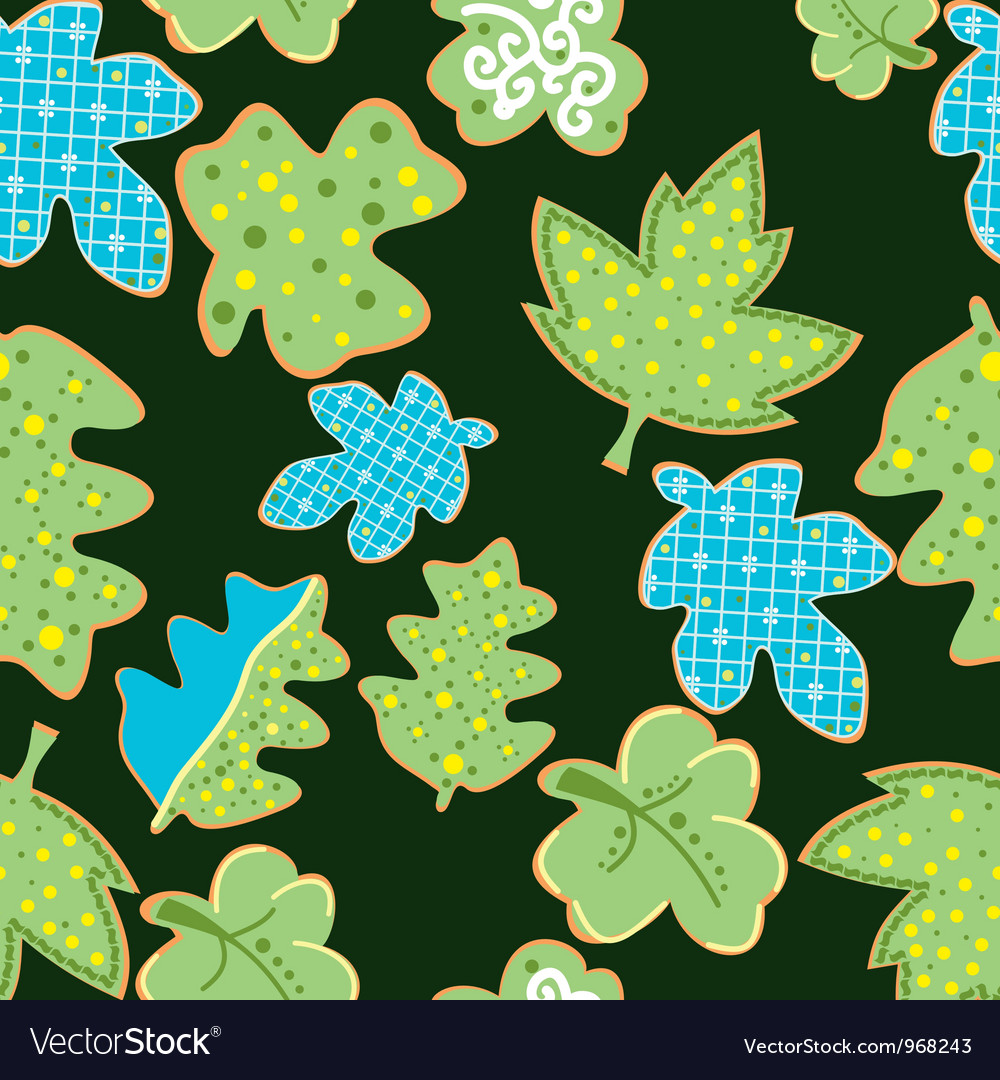 Seamless retro leafs pattern