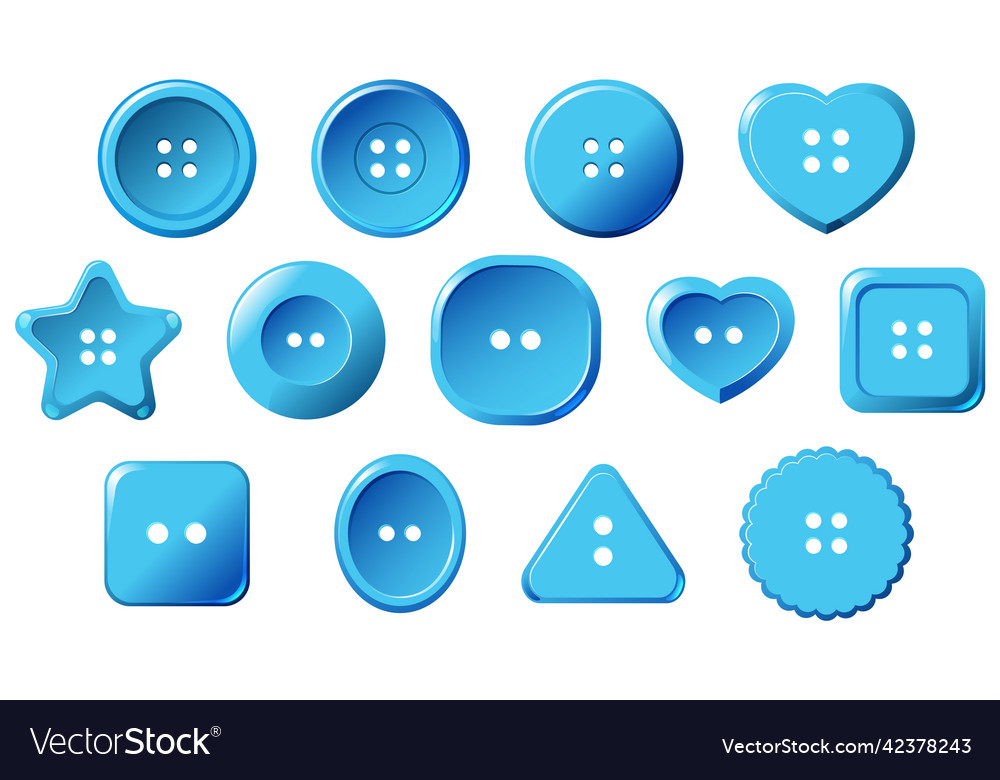 Set of button in different shapes