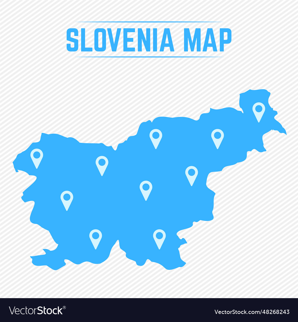 Slovenia simple map with icons Royalty Free Vector Image