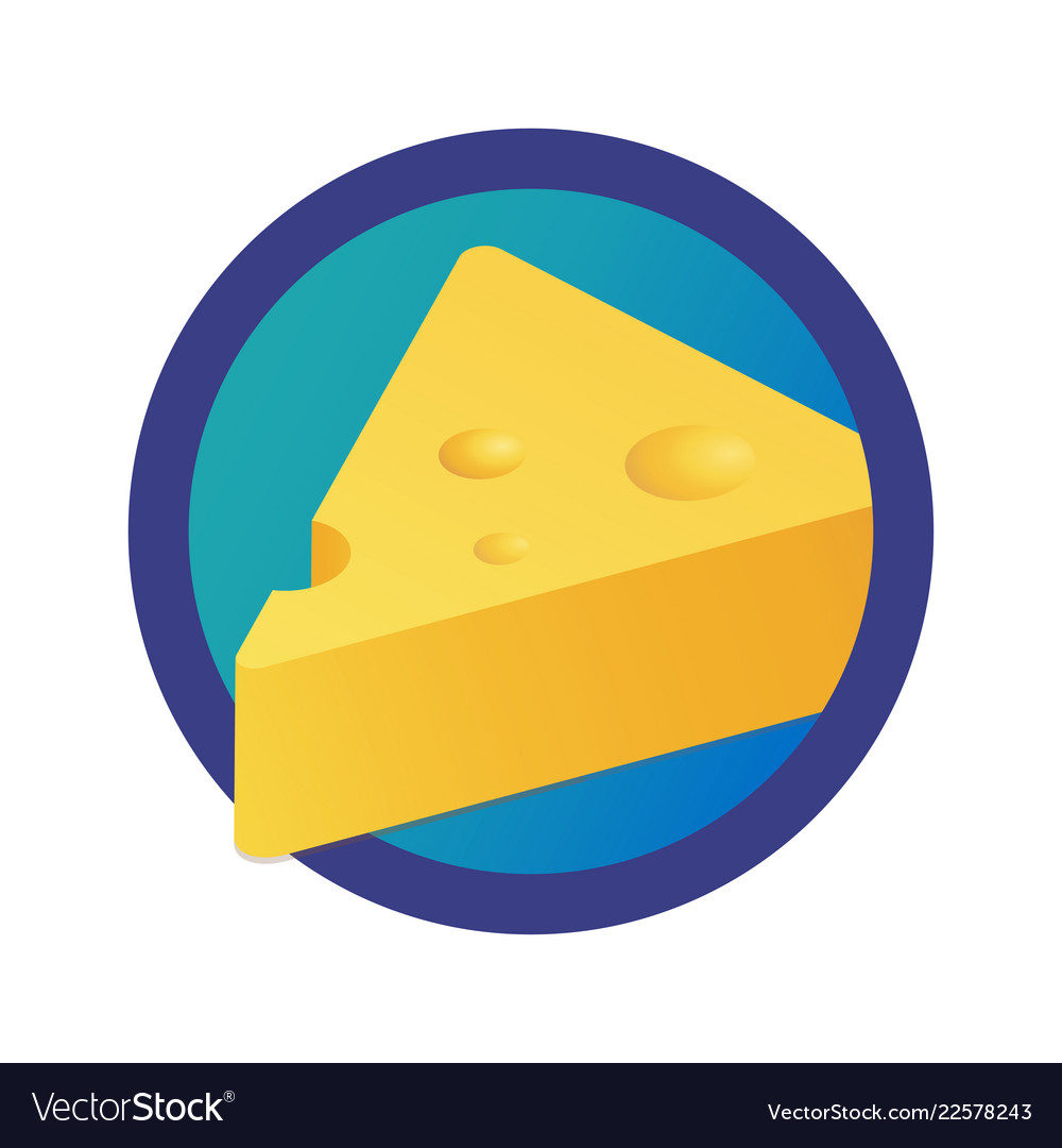 Triangle piece of cheese logo round emblem