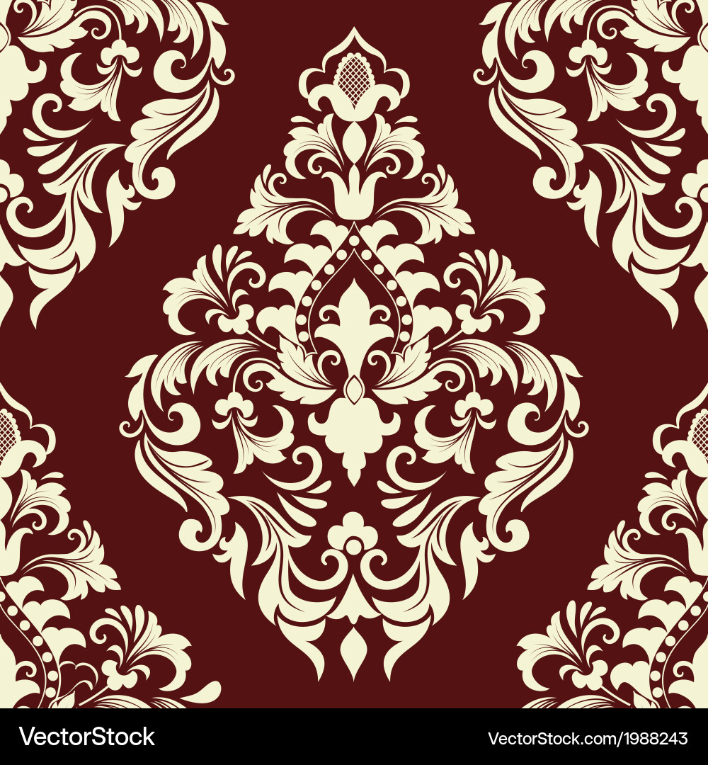 Vintage damask seamless pattern element Royalty Free Vector