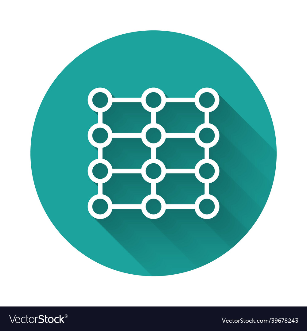 White line neural network icon isolated with long vector image White line neural network icon isolated with long