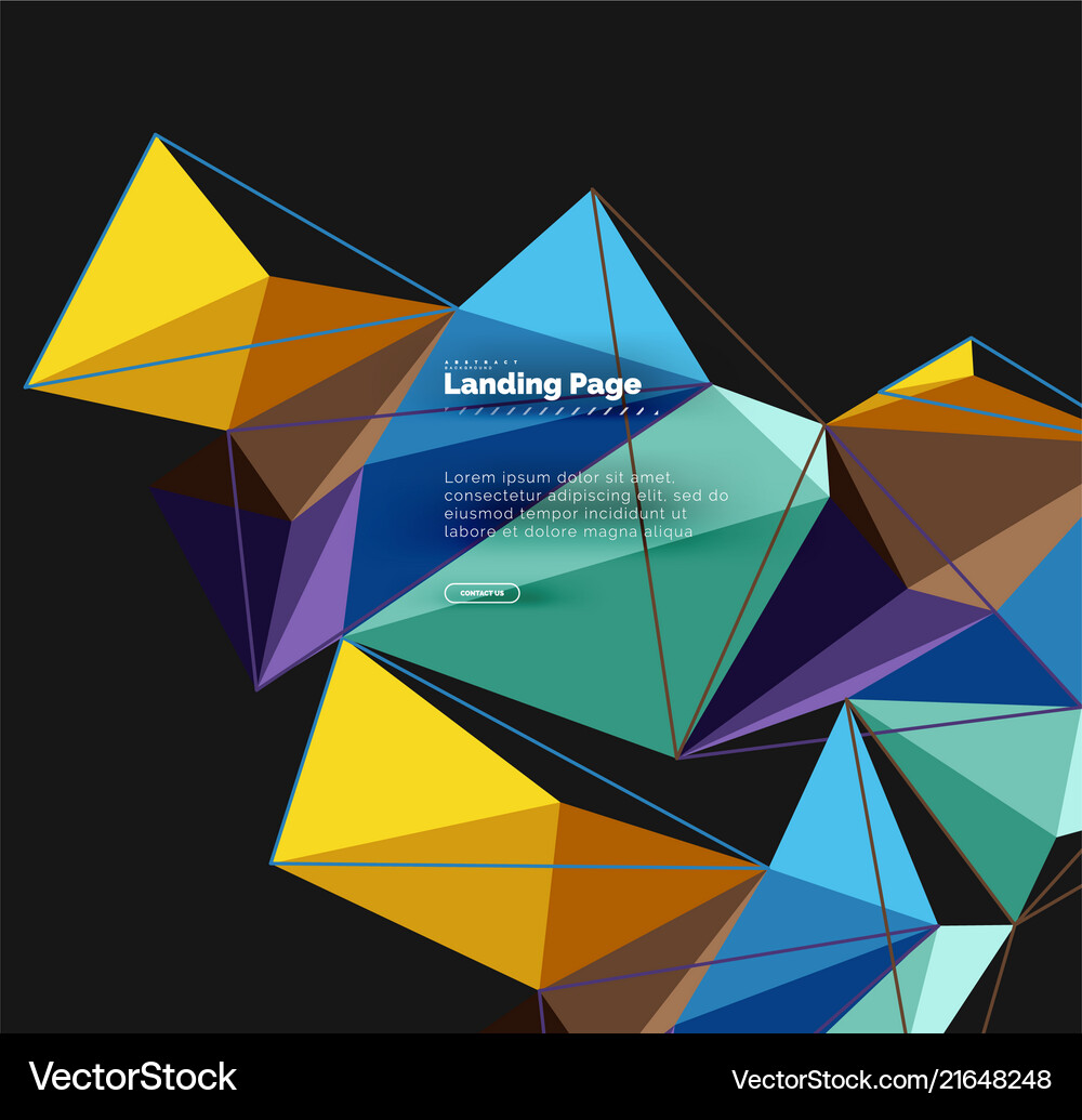 3d triangle abstract background polygonal Vector Image