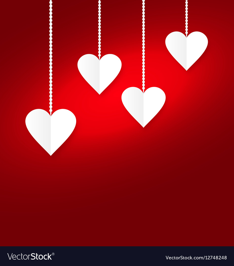 Background of hearts hanging on strings
