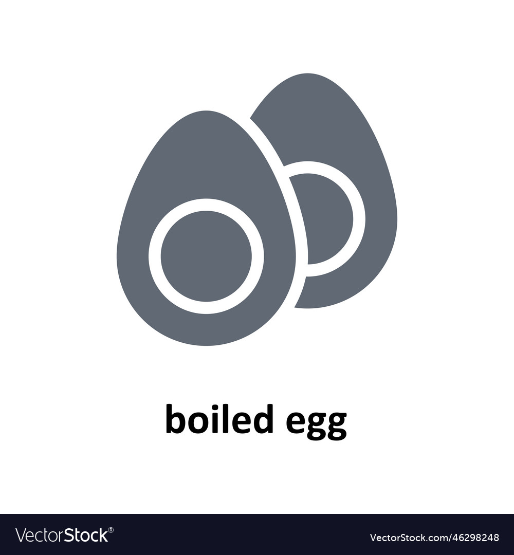 Boiled egg solid icons simple stock ill