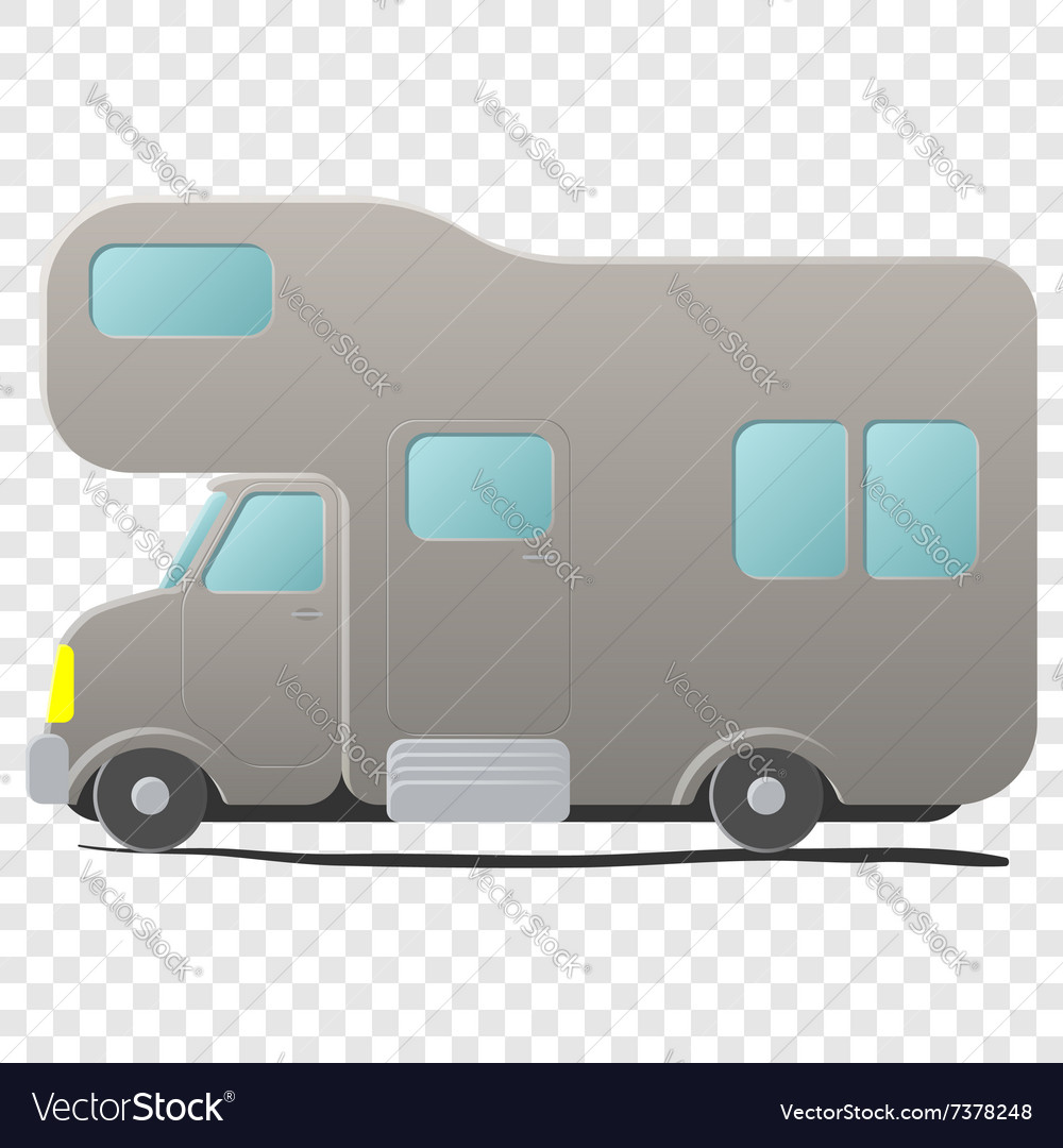 Cartoon camping van caravan Royalty Free Vector Image