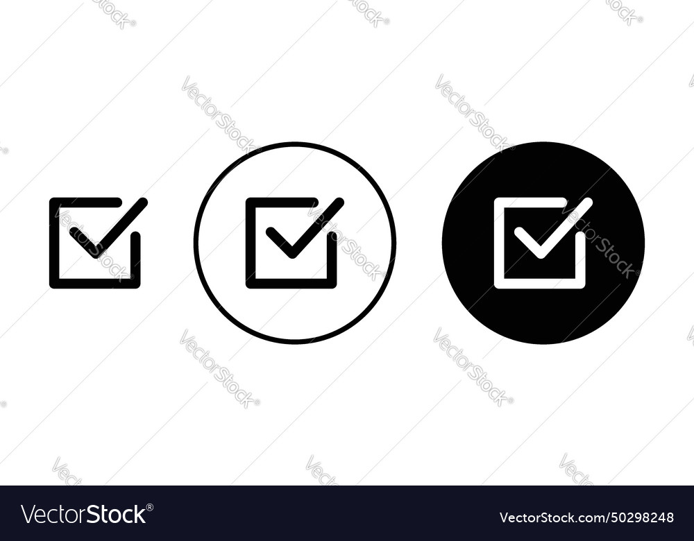 Checkbox icon set check box tick mark symbol