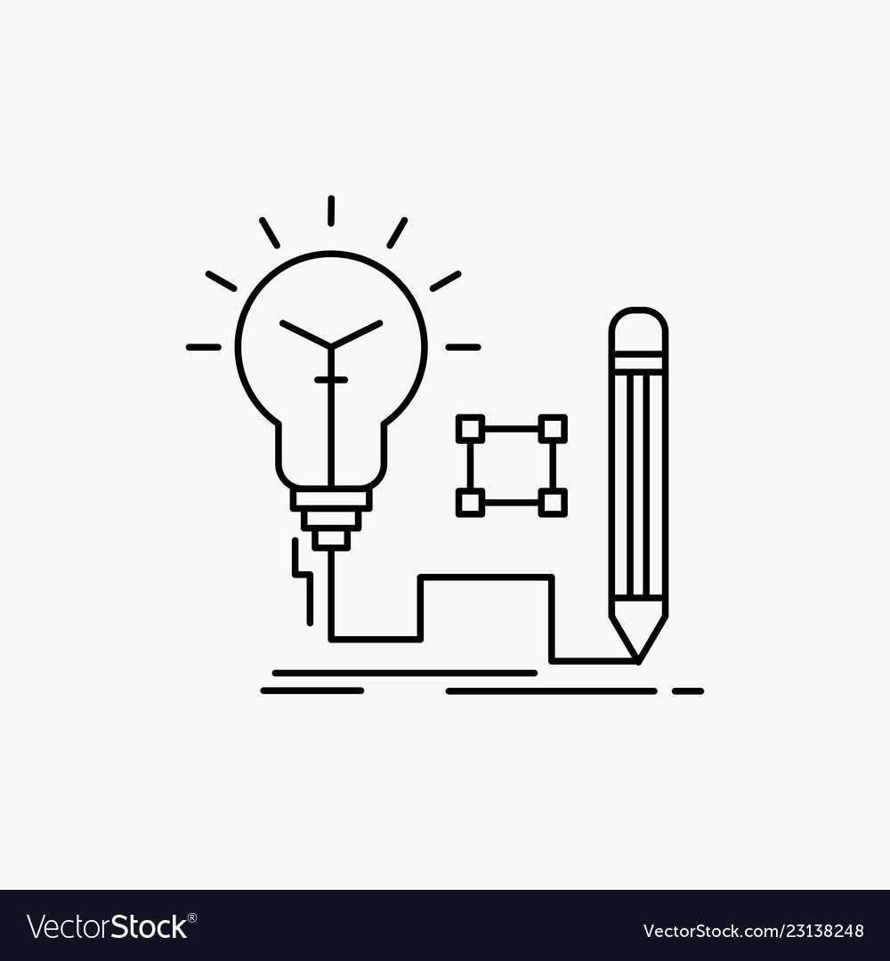 Idea insight key lamp lightbulb line icon isolated