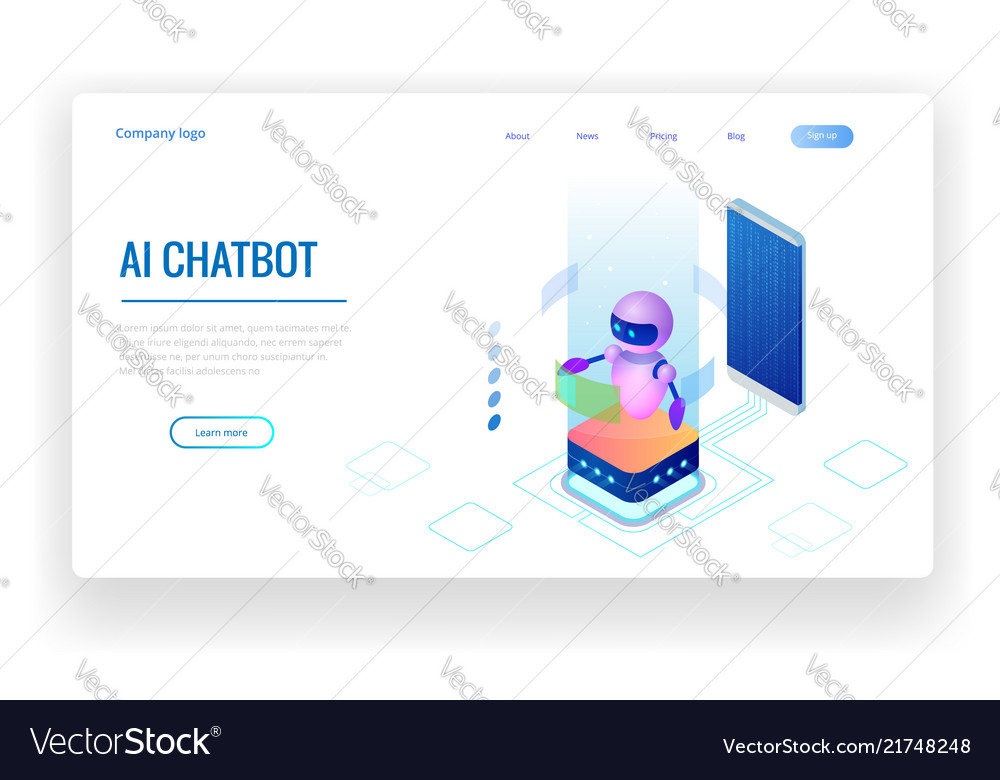 Isometric Artificial Intelligence Chatbot Vector Image 7138