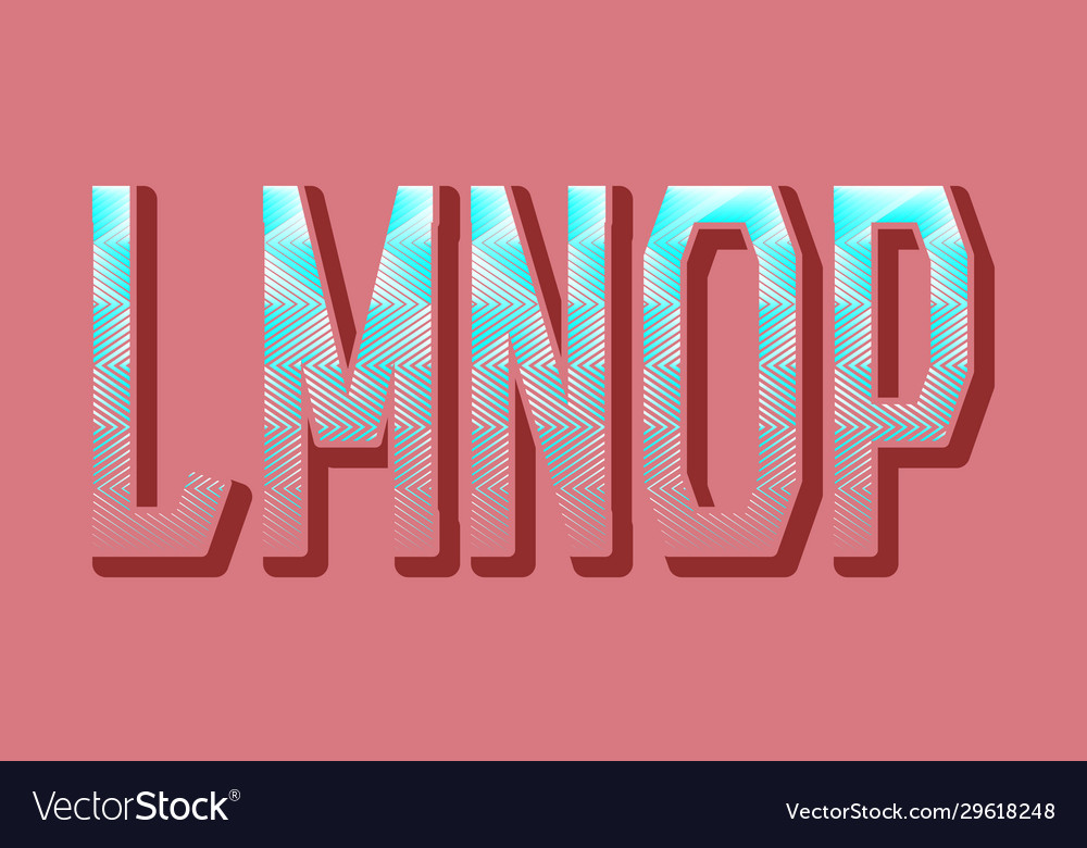 L m n o p colored herringbone letters stylish