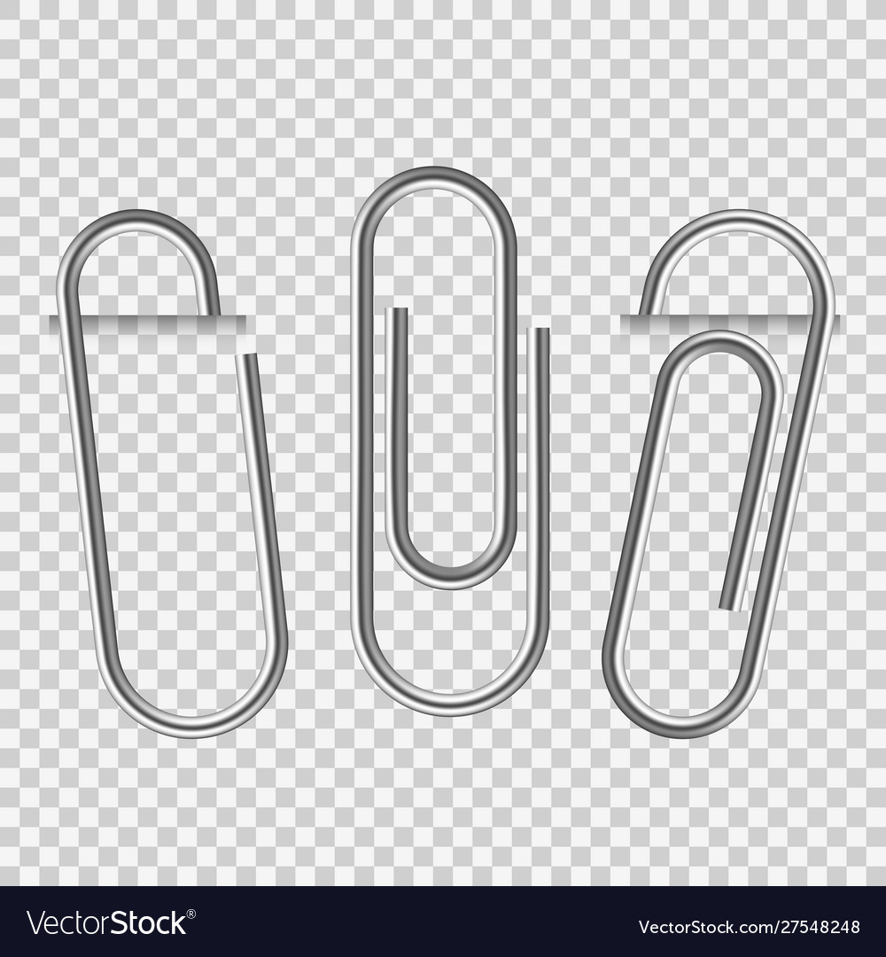 Paperclip On Paper Silver Notepapers Fix Clip Vector Image