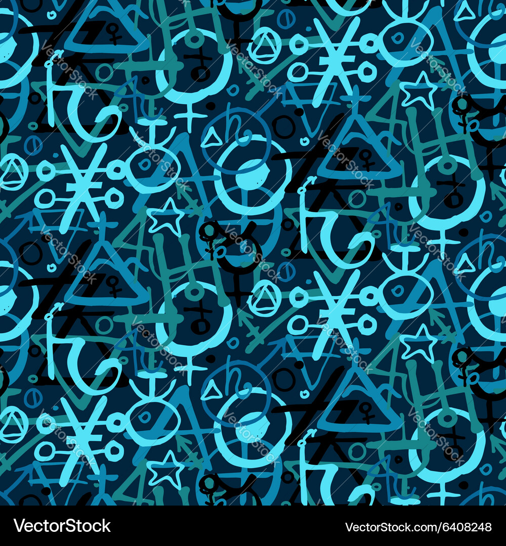 Pattern with alchemy symbols Royalty Free Vector Image