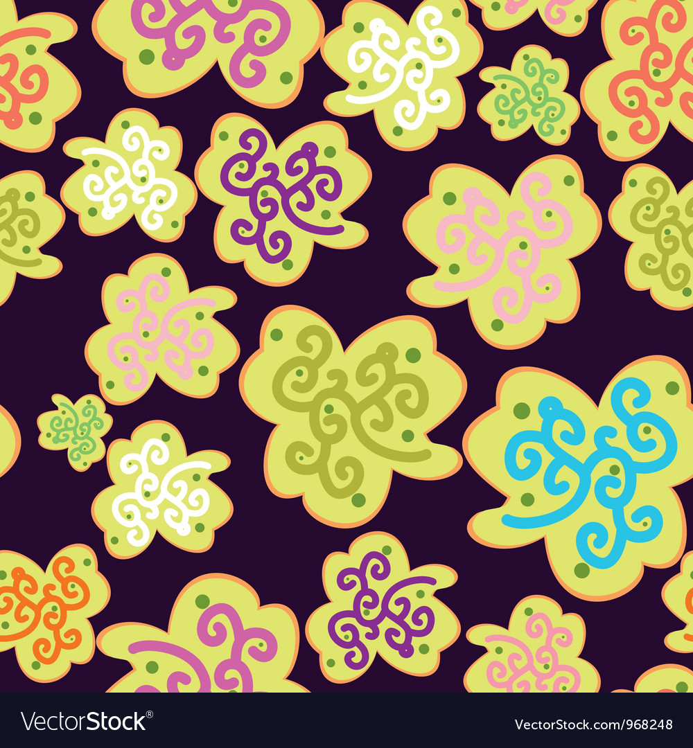 Seamless retro leafs pattern