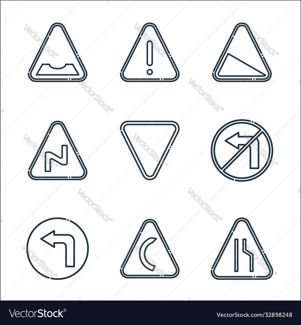 Signaling line icons linear set quality