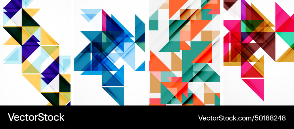 Triangle poster geometric background set Vector Image