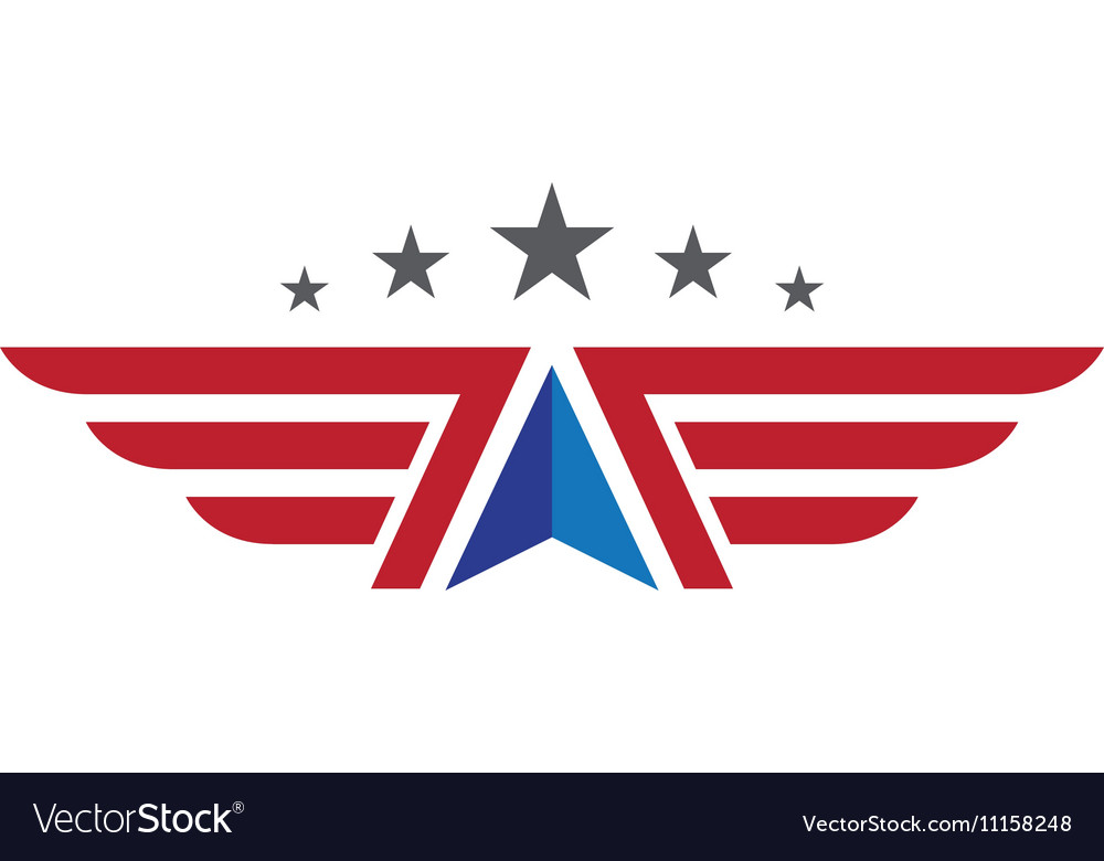 V Wing Logo Template Royalty Free Vector Image