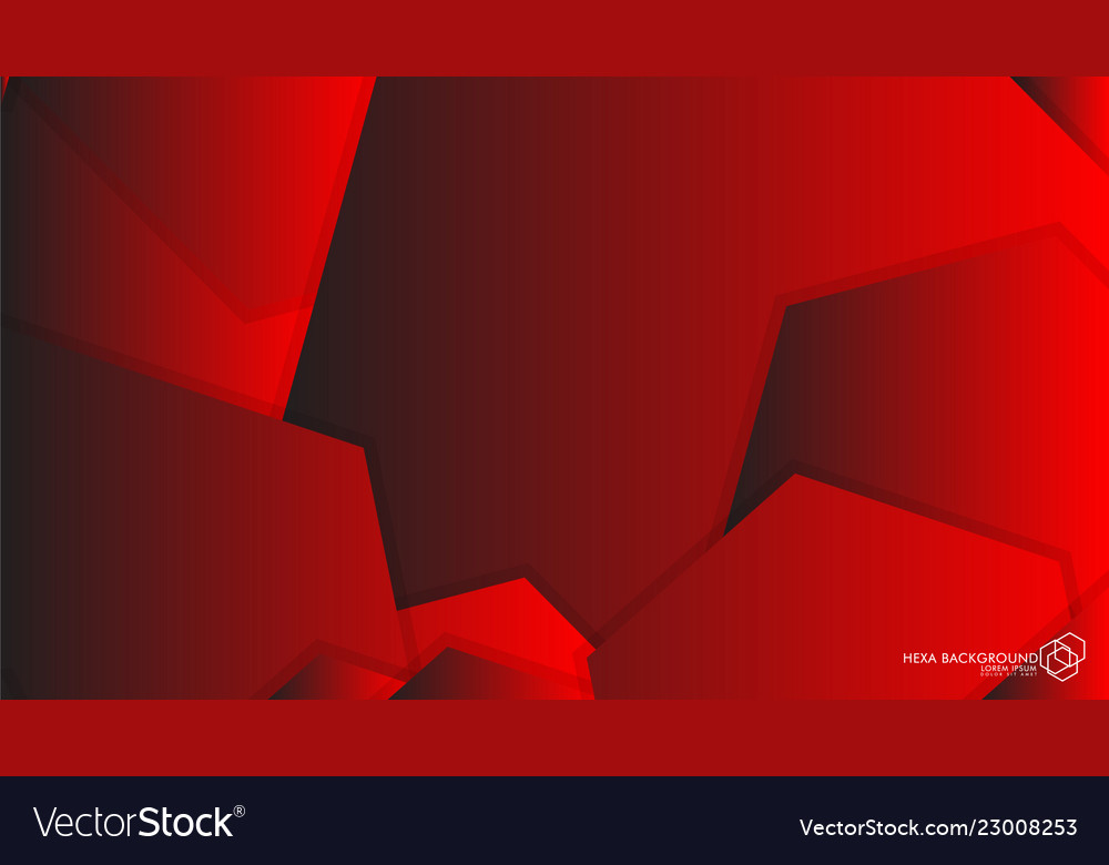 Abstract background hexagon red light and shadow vector image Abstract background hexagon red light and shadow