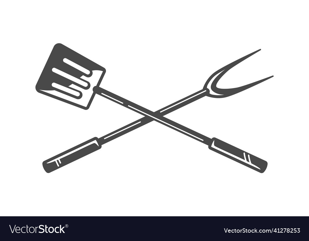 Barbecue spatula and fork isolated on white Vector Image