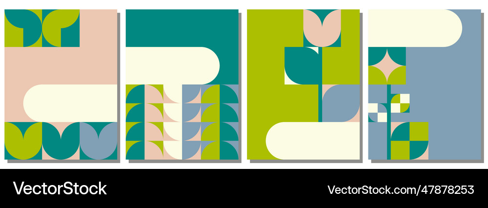 Bauhaus abstract posters set pattern background Vector Image