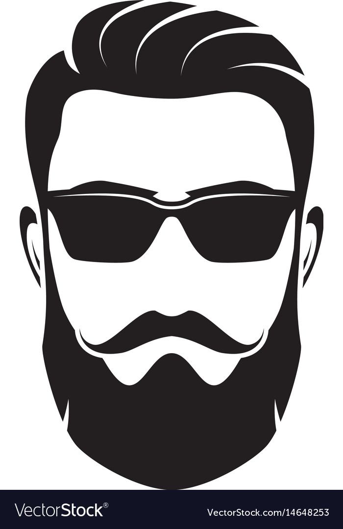 Bearded men face hipster character Royalty Free Vector Image