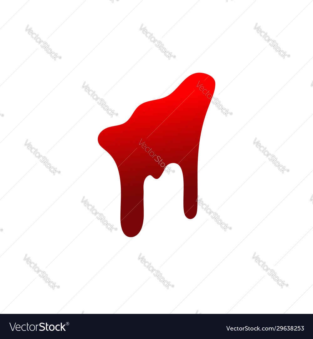 Blood drip drop isolated white background Vector Image