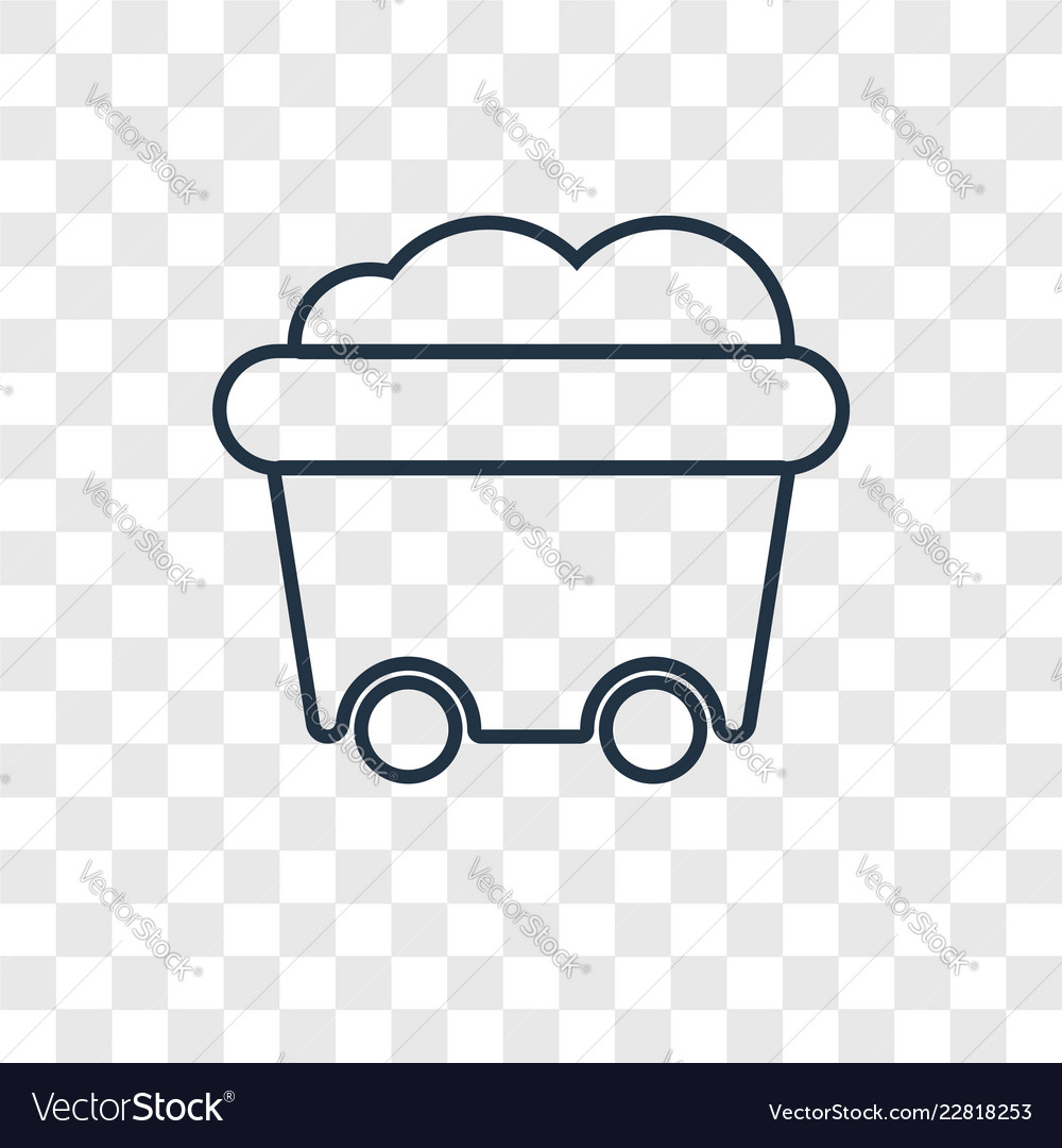 Cart concept linear icon isolated on transparent vector image Cart concept linear icon isolated on transparent