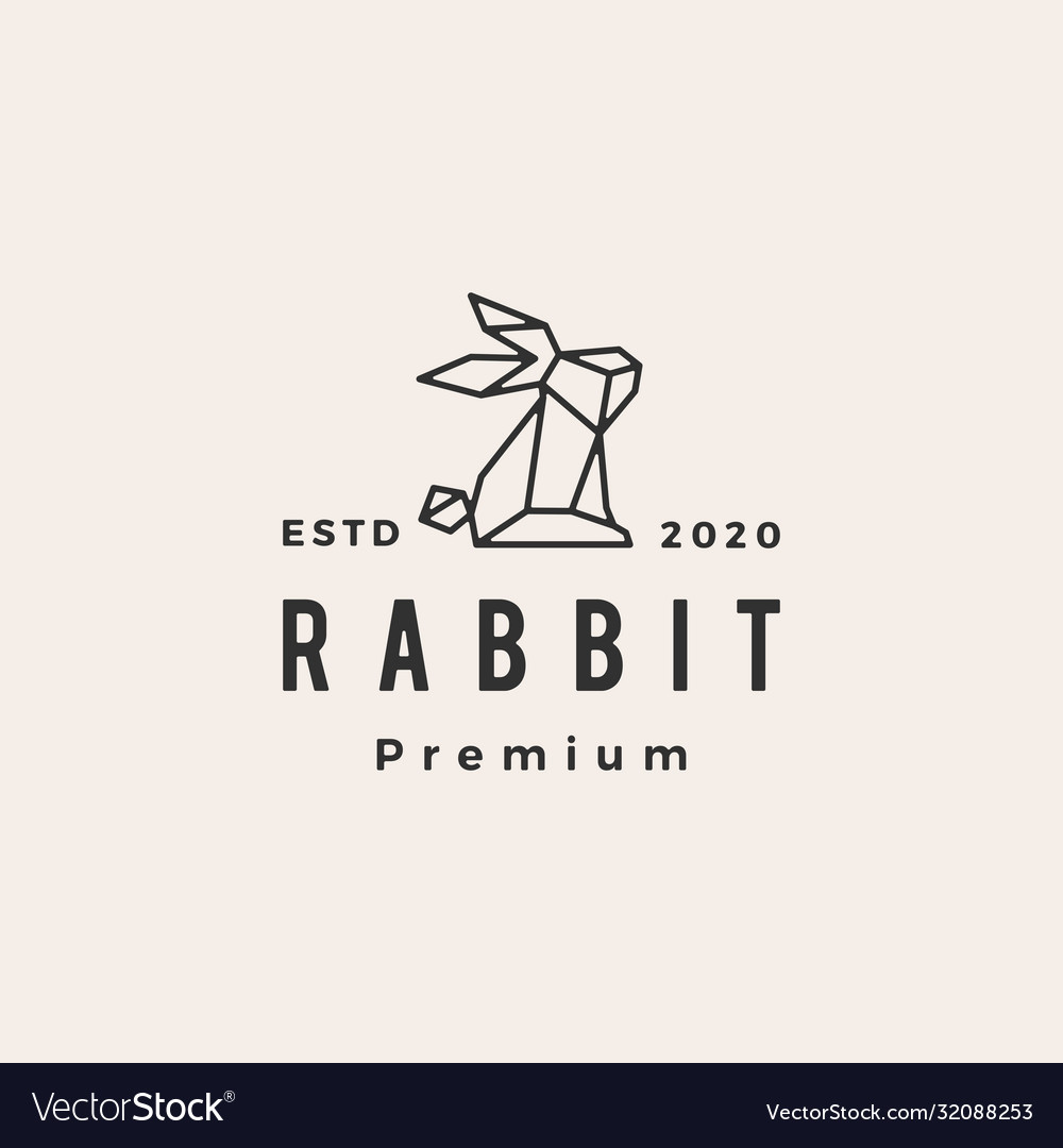Geometric rabbit hare bunny hipster vintage logo vector image Geometric rabbit hare bunny hipster vintage logo
