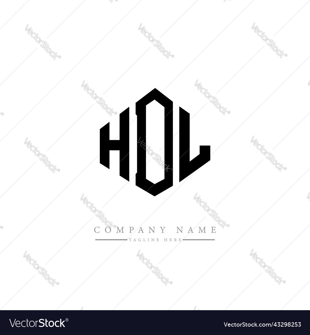 Hdl letter logo design with polygon shape