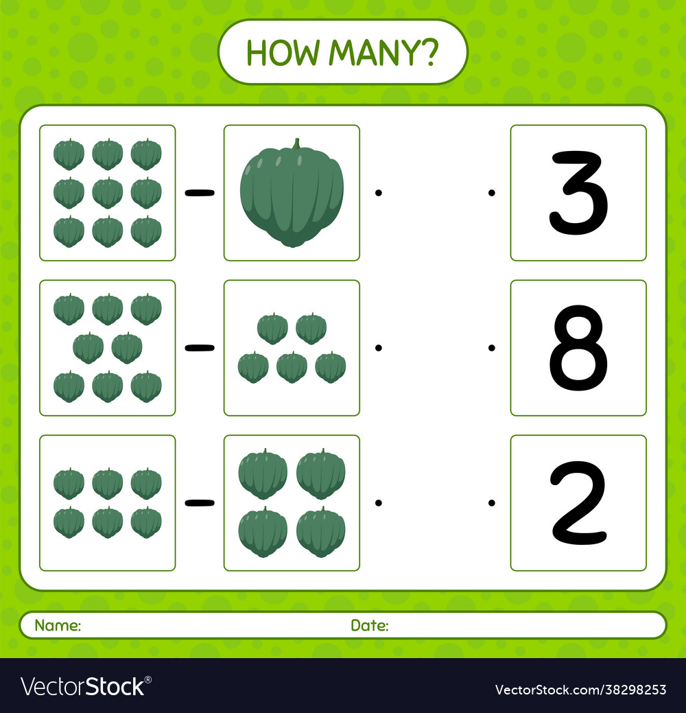 Wie viele zählen Spiel mit Eichhörnchen vector image Wie viele zählen Spiel mit Eichhörnchen