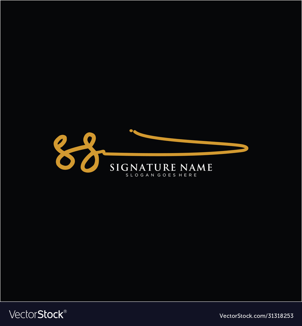 Letter ss signature logo template Royalty Free Vector Image