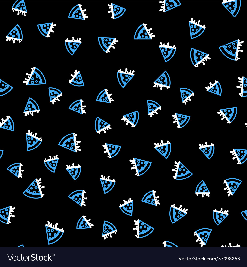 Line slice pizza icon isolated seamless pattern vector image Line slice pizza icon isolated seamless pattern