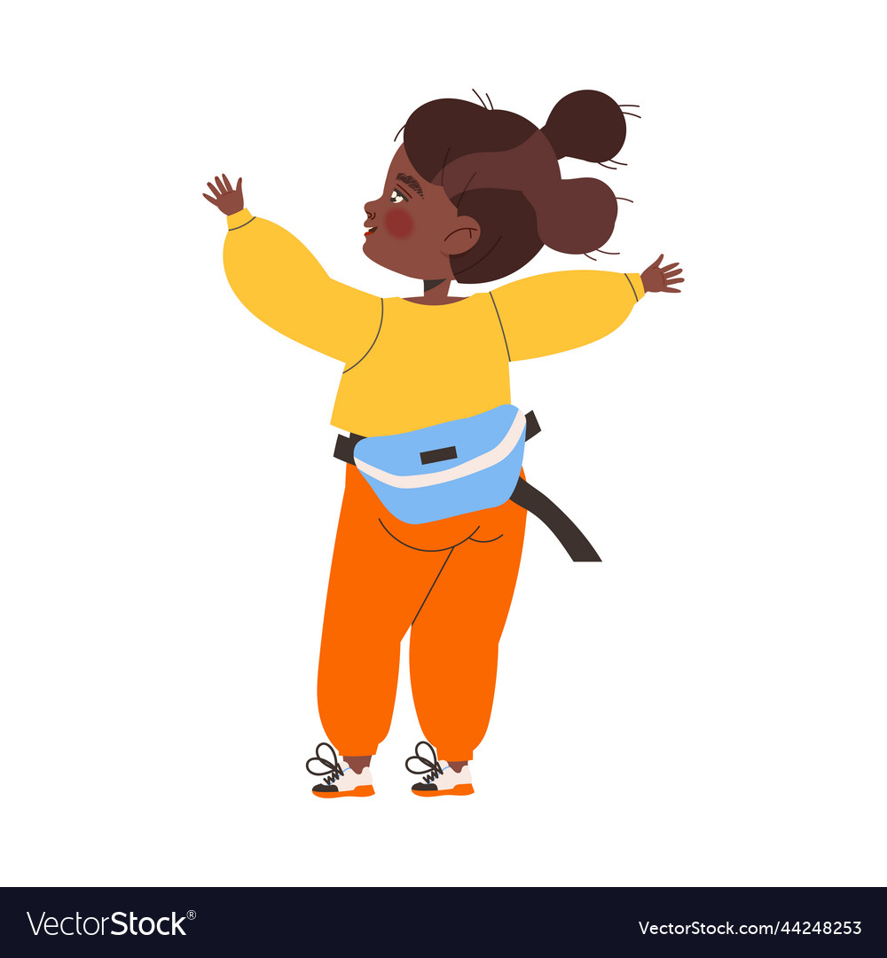 Little girl with waist bag or fanny pack