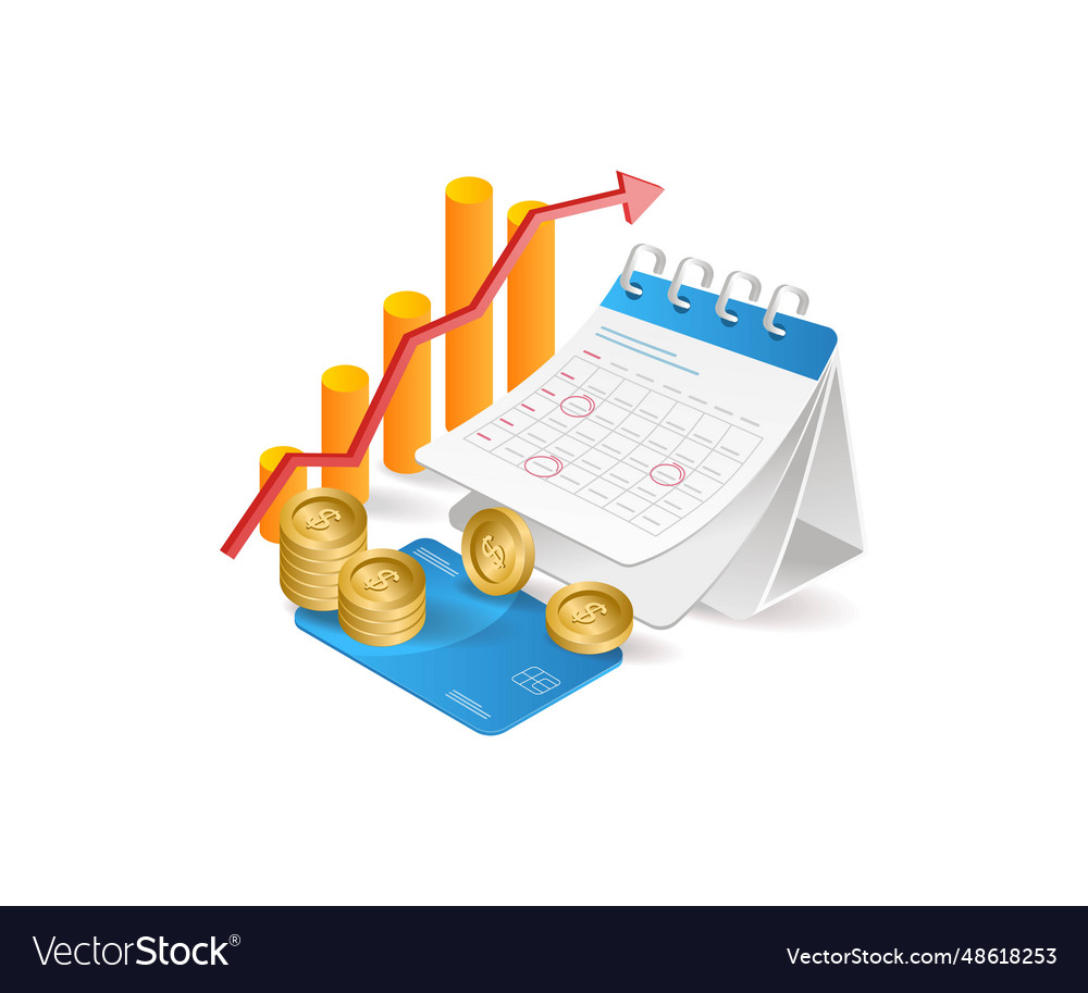 Monthly investment business analysis calendar Vector Image