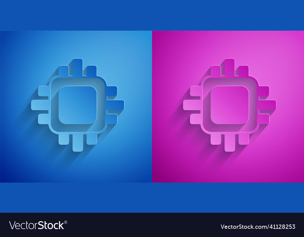 Papier schneiden Computerprozessor mit Mikroschaltungen vector image Papier schneiden Computerprozessor mit Mikroschaltungen