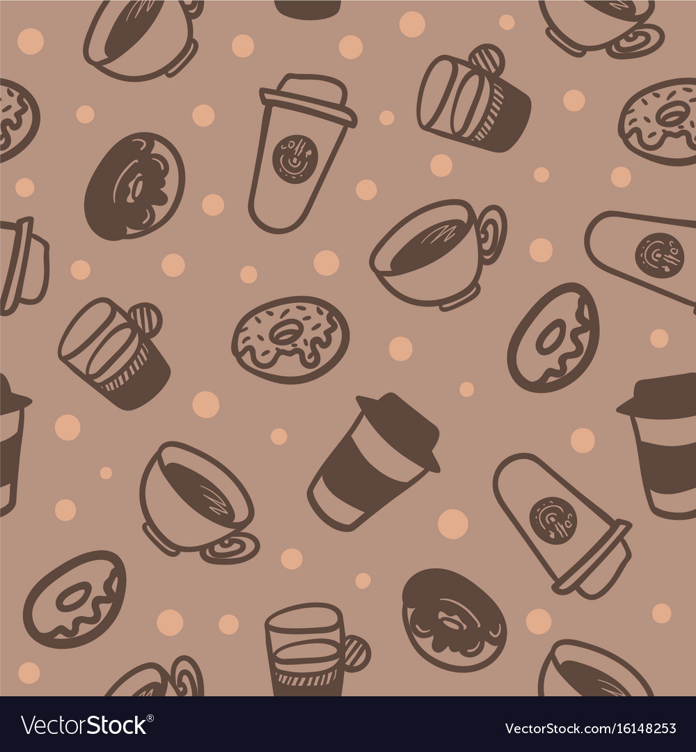 Seamless background with a pattern of cups