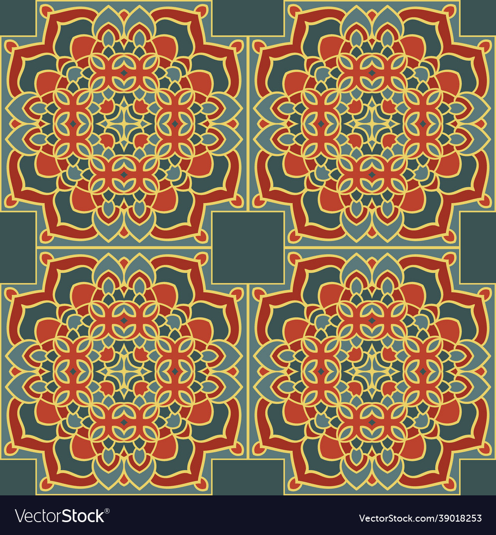Seamless pattern with mosaic tiles vector image Seamless pattern with mosaic tiles