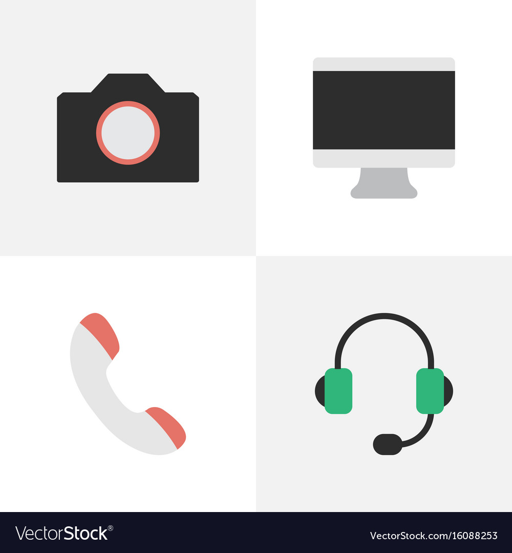 Set of simple devices icons