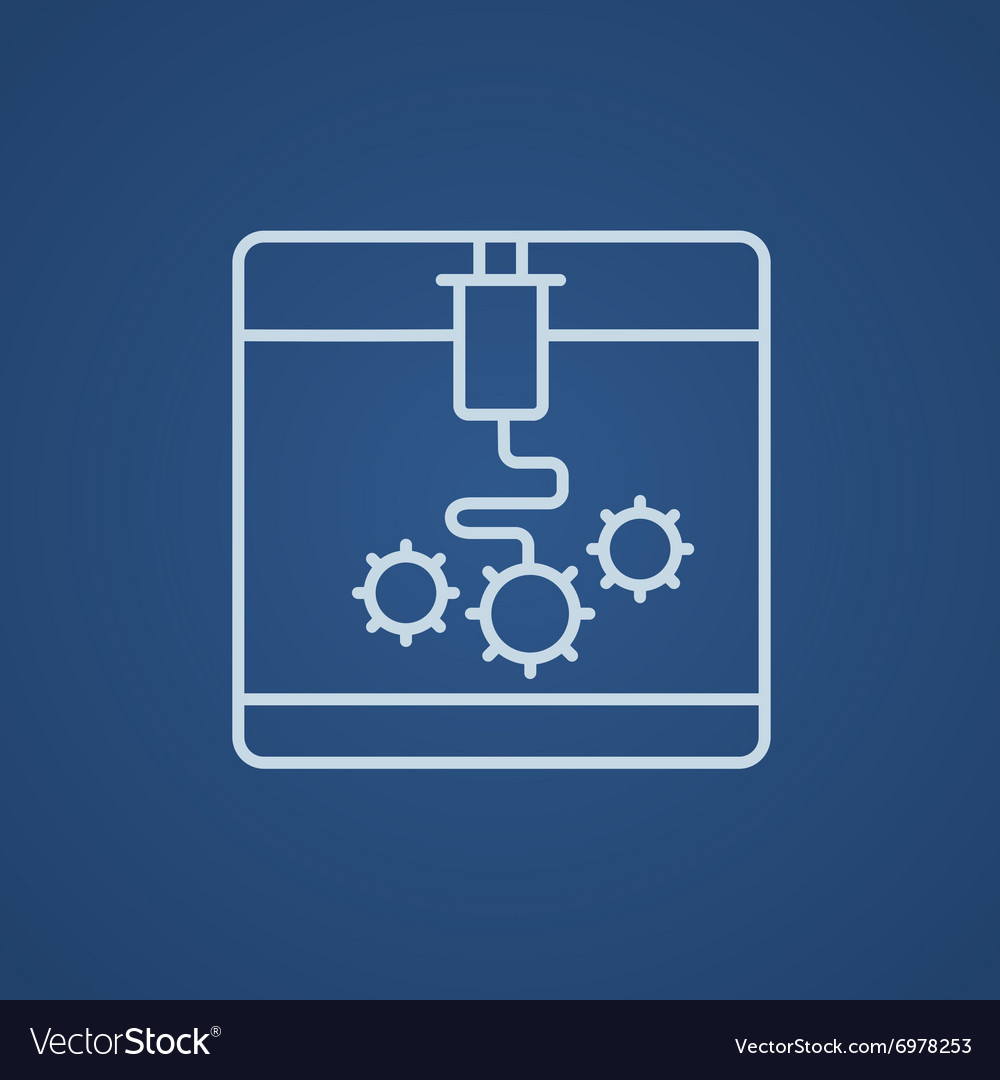 Tree d printing line icon
